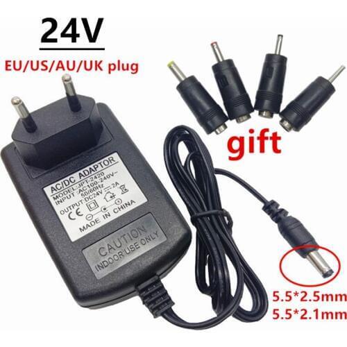 Universal 24V ac to dc Power adapter Supply 24 v ac/dc adaptor 24 volt adaptador 0.5A 500mA 0.6A 600mA 1A 1.25A 1.5A 2A Plugs