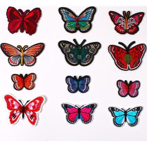 Embroidered Cloth Stickers Clothing Accessories Badge Patch Seven Color Butterfly Red Womens Bag Manufacturer