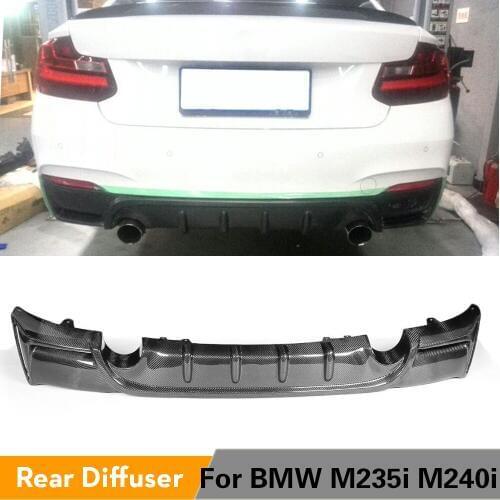 Carbon Fiber Rear Bumper Diffuser Lip Spoiler for BMW 2 Series F22 F23 M Tech M Sport Coupe Convertible 2014 - 2017