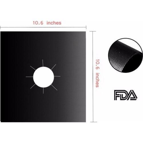 1pcs Glass Fiber Gas Stove Protectors Fit Almost Gas Stoves Reusable Gas Stove Burner Cover Liner Mat Pad Home Kitchen Tools