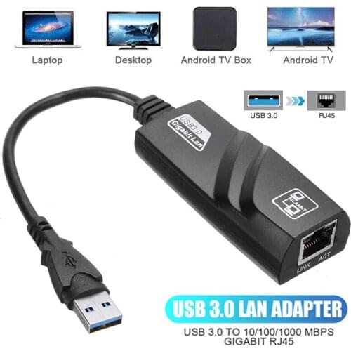 1pc High Quality USB 3.0 LAN Adapter 10/100/1000 Mbps Gigabit RJ45 Ethernet Network Card For PC Laptop