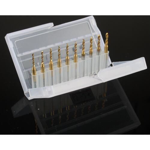 10pcs 1.5-2.4mm Titanium Tungsten Carbide PCB CNC drill Bits