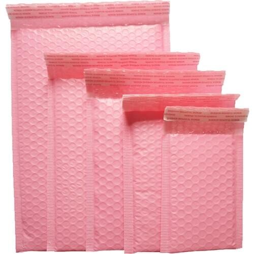 100Pcs Pink Bubble Envelope Poly Mailing Packaging Bags Self Seal Padded Courier Bag Waterproof Shipping Bags Bubble Mailer
