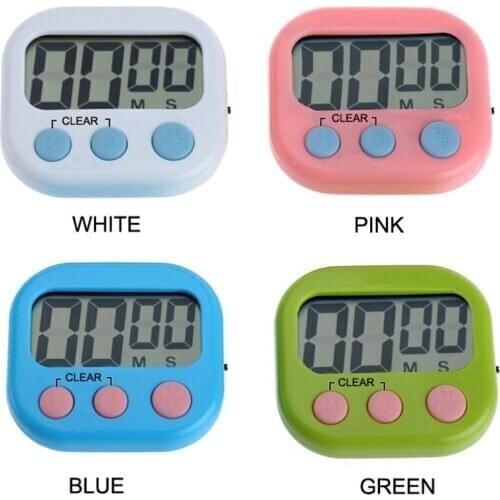 100pcs LCD Digital Kitchen Countdown Timer Alarm with Stand White Kitchen Timer Practical Cooking Timer Alarm Clock DHL