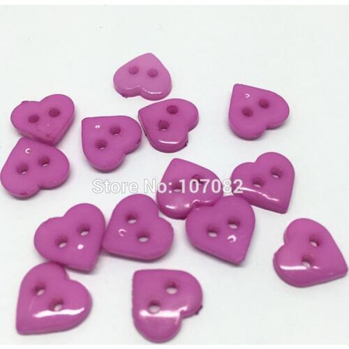 1000pcs Lilac Nylon Heart Mini Buttons Sewing Accessories Button Cardmaking Embellishments 10x11mm