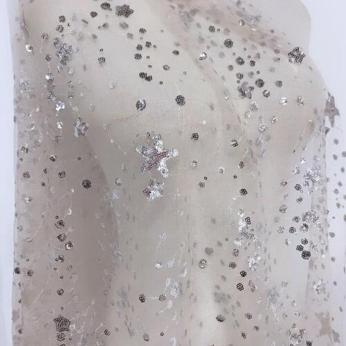 130CM Sequined Wedding bridal Dress Applique DIY Bridal Headdress scarf veil Lace Fabric Patch curtain free shipping