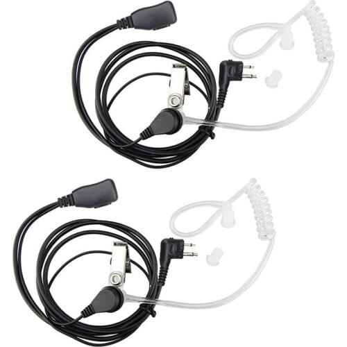 2Pack Fbi Style 2Pin Covert Acoustic Tube Earpiece Ptt Headset For Motorola 2 Ways Radio GP88S GP300 GP68 GP2000 GP88 GP3188 CP0