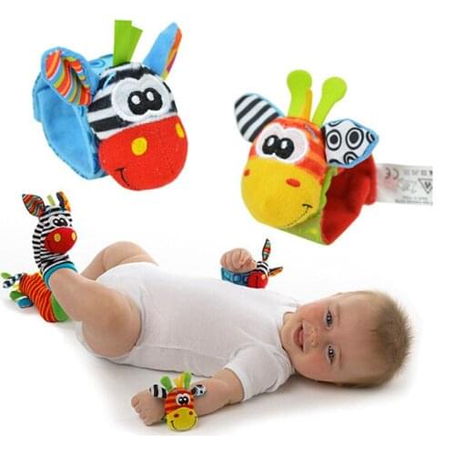 2pcs waist or 2pcs socks Infant Baby Kids Sock rattle toys Wrist Rattle and Foot Socks 0~24 Months