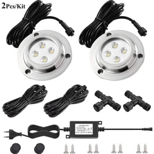 2pieces DC12V 10W IP68 Swimming Pool LED Underwater Light Seamship LED Lamp Warm white(3000K),Cold White(6000k),Blue,RGB