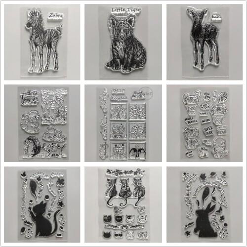 2021 Animals World Cats Clear Stamps DIY Scrapbooking Craft Supplies Silicon Horse Seal Card Photo Album ink pad Tiger Stamping