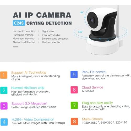 VStarcam P2P C24S HD 2MP 3MP Wifi IP Camera Eye4 Web Cam PTZ 1080P CCTV Camera Wi Fi SD Card Ipcam Pet Wireless Night Vision