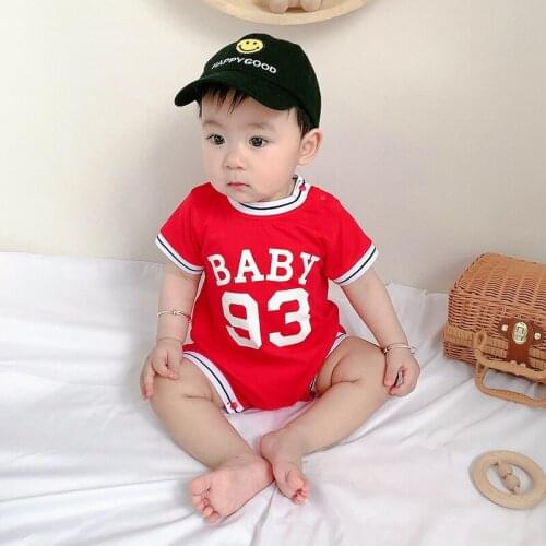 21 summer new product new baby one-piece suit Korean version simple pure color leisure newborn short climbing suit