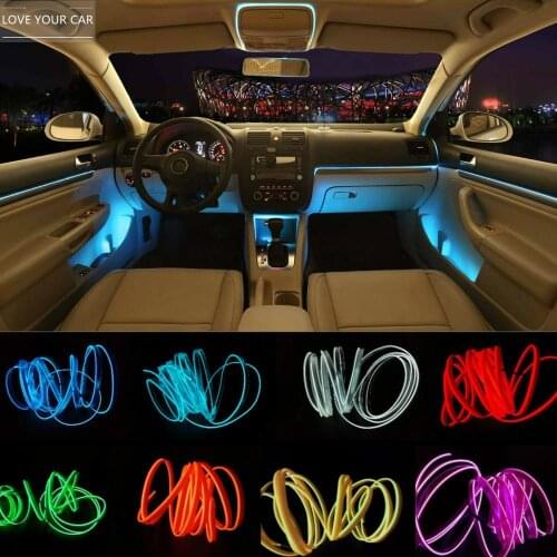 5M 10Colors Car Accessories Interior Decoration Ambient Light Strips EL Cold Line Lights Flexible Moulding Trim Motorcycle
