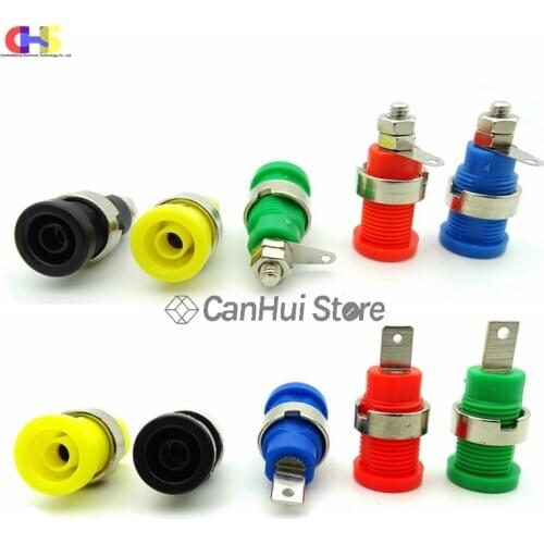 5pcs Insulated Safety 4MM Banana Plug Socket Jack Panel Mount Binding Post Connector Multimeter Socket Banana head Female 32A