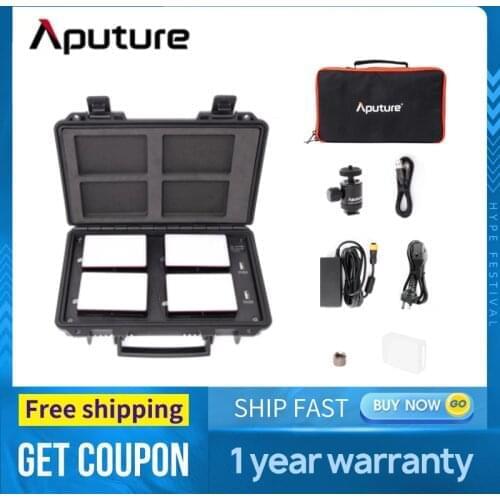 Aputure MC 4-Light Travel Kit Photography Studio Mini Fill Light 3200K-6500K HSI Color Control Mini RGB Light with Charging Case