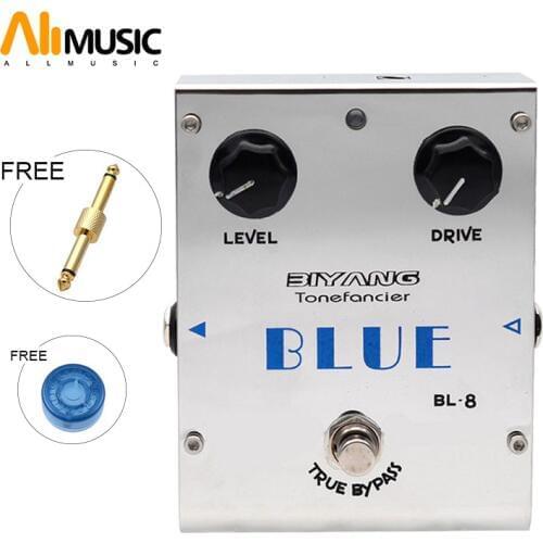 Biyang ToneFancier BL-8 BLUE Overdrive Effect Electric Guitar Pedal True Bypass Design with Gold Pedal Connector
