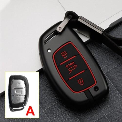 Zinc alloy+Silicone Car Key Cover Case Shell For Hyundai Tucson Creta ix25 i10 ix20 i30 HB20 Elantra Sonata 2016 2017 2018 2019