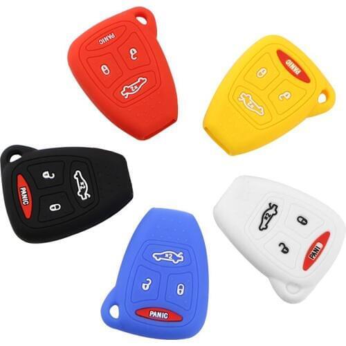 Silicone Car Key Case Cover for Jeep Wrangler Jeep Compass Jeep Liberty CHRYSLER 300 PT Cruiser Sebring Dodge Caliber Nitro