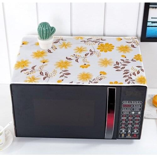 1pcs Kitchen Microwave Cover Microwave Oven Hood Oil Dust Cover with Storage Bag Kitchen Accessories Supplies Home Decoration