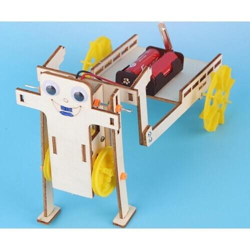 Kid DIY Assembly 4-Wheel Electric Robot Car Model Physics Science Experiment Toy