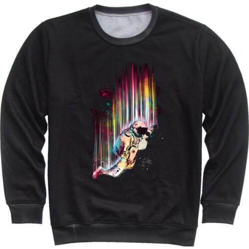 Joyonly 2019 Children Child Black Sweatshirt Boys Girls Clothing Fleece Tops Colorful Galaxy Paint Astronaut Printed Pullover