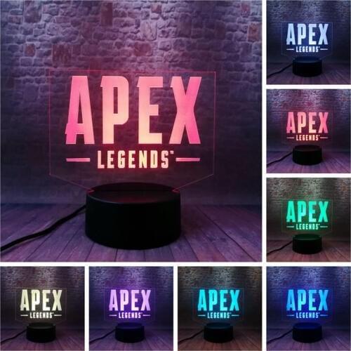 Battle Royale Apex Legends Figure Model 3D Nightlight Visual Illusion LED 7 Colors Changing Light Desk Luminous Toys