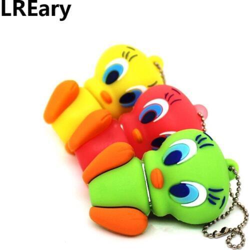 Looney USB 2.0 flash drive 64GB catoon cute duck lovely Tweety Bird pen drive 32g pendrive 16g 8g 4g memory stick animal U Disk