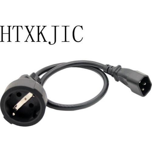 IEC 320 C14 3Pin Male Plug to CEE 7/7 European Female Schuko Socket Adapter Cable FOR UPS/PDU Extension Power Cord