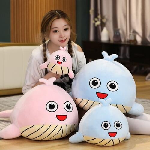 30-80CM Lovely Down Cotton Whale Plush Toy Super Soft Dolphin Pillow Stuffed Toys High Quality Aquatic Creatures Birthday Gift
