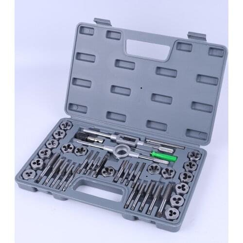 40Pcs Tap Die Set Hand Thread Plug Taps Hand Threading Tool Screw Thread Wrench Dies Kit with Storage Case for Threading Repair