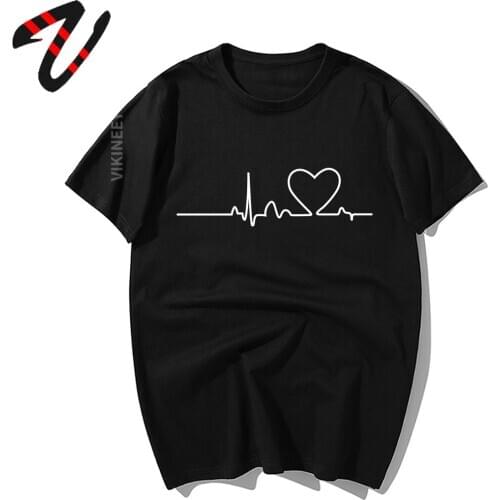 2020 New Mountain Heartbeat Print T-Shirt Fashion Love 100% 100% Premium Cotton Sweatshirts Couple T Shirts Best Gift