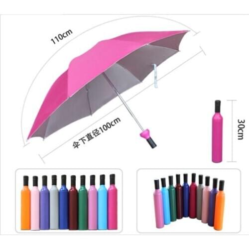 2016 New Novelty Design Personalized Clear Rain Umbrella!Super Cute And Compact 3-Folding Manually Fashion Wine Bottle Umbrella
