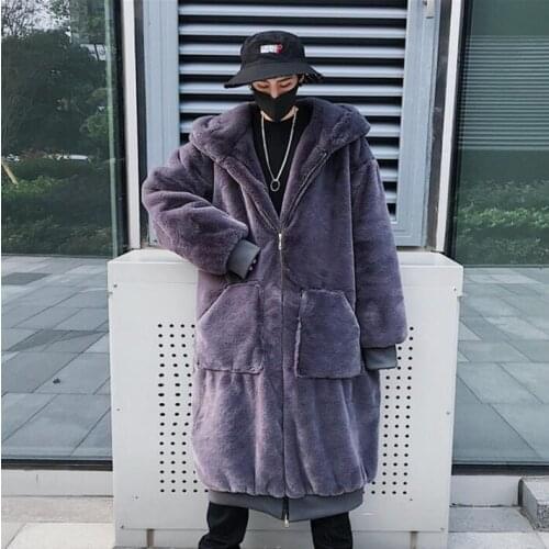 Autumn faux mink fur leather jacket mens hooded warm fur leather coat men loose jackets winter thicken jaqueta de couro fashion