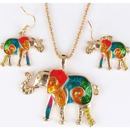 Elephant Necklace Earrrings Gold Chain Silver Party Wedding Birthday Party Christmas Friend Lover Gift