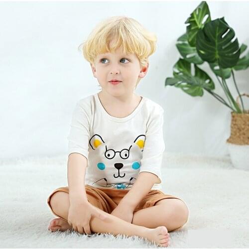 Baby Girl Set Pyjamas Childrens Short Sleeve Suit Cartoon Kids Clothes Shorts Set Boys Sleepwear Comfortable Summer Pajamas