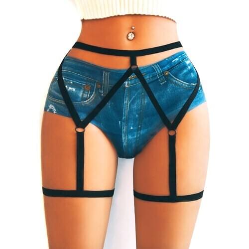 Women Sexy Leg Garter Belt Elastic Hollow Leg Garter Belt Suspender Strap Underwear Leg Strap Leg Garter Belt