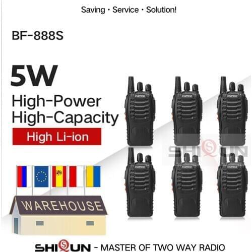 6PCS Baofeng BF-888S Walkie Talkie 888s 5W 400-470MHz UHF BF888s BF 888S H777 Cheap Two Way Radio USB Charger