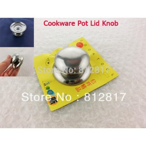 Silver Tone Stainless Steel 58mm Diameter Cookware Pot Pan Lid Knob