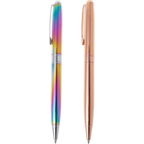 Luxury Metal Ballpoint Pen Business Office Medium Nib Black Ink Pens Writing School Supplies Stationery M17F