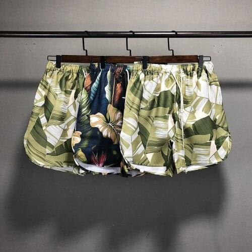 Leaf printing shorts men hip hop kanye harajuku casual justin bieber shirt retro women/men Jogging shorts Casual slacks