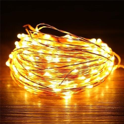 LED Garland Copper Wire Fairy String lights on Battery 1-10M Waterproof Decorative Holiday Lighting for New Year Valentine Xmas