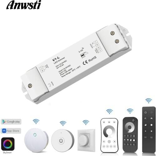 12V LED Dimmer Switch Wifi PWM RF 2.4G Wireless Touch Remote DC 24V 12V Smart Wifi Dimmer Controller for Single Color LED Strip