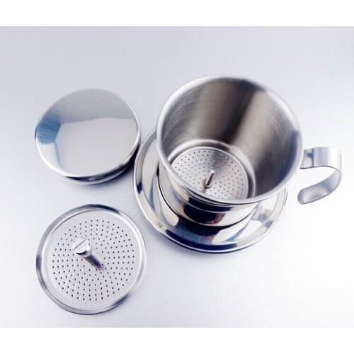 Vietnamese Coffee Maker Bean Drip Filter Infuser Single Cup 7cm Silver