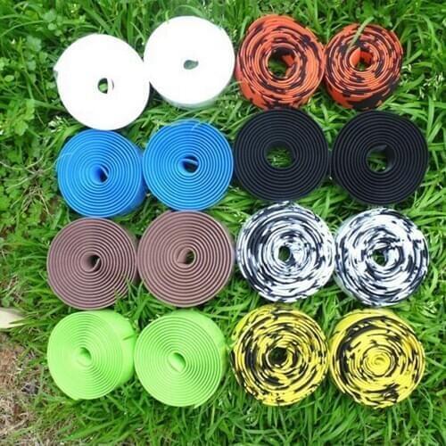 High Quality Colorful Cycling Handle Belt Bike Bicycle Cork Handlebar Tape Wrap +2 Bar