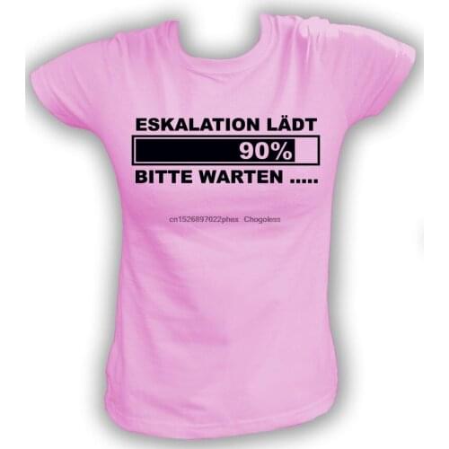 Ladies T-Shirt escalation invites please wait-Funshirt Abi Party Birthday Fun