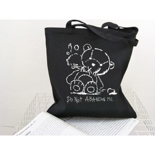 Gothic evil Bear women bag Hip-hop casual big capacity Harajuku canvas bag punk shopper bag Ulzzang letter women shoulder bags