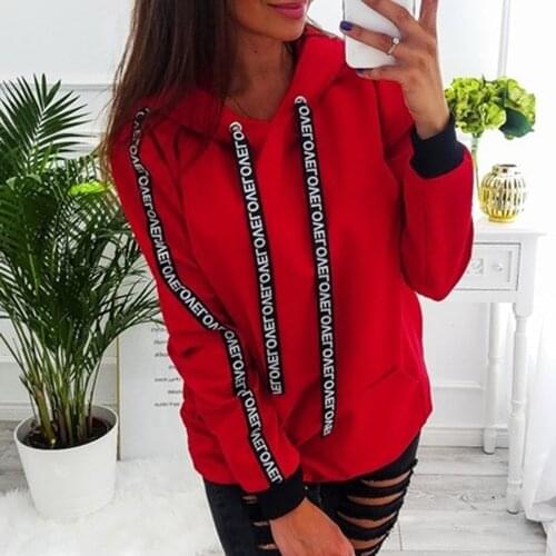 Women Casual Hooded Sweatshirt Women Plus Size Hoodies Long Sleeve Solid Sweatshirt Hooded Pullover Leisure Tops Shirt