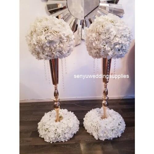 10pcsWedding Decorations Flower Centerpiece Metal Flower Stand Gold Flower Column Center Table Decor Vases Wedding Supplies 1303