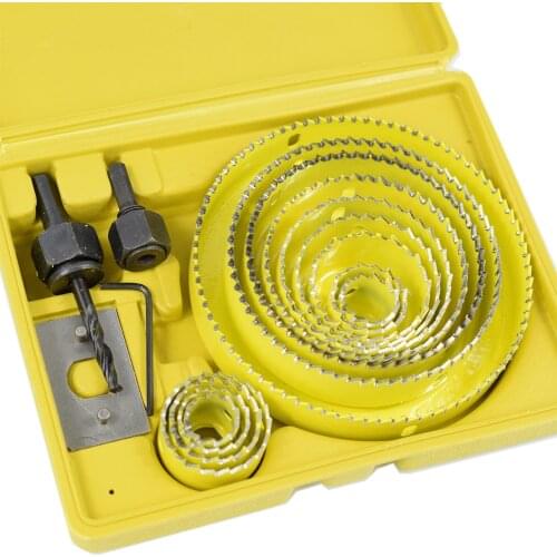 16pcs 19-127mm Hole Saw Set for Wood Metal Drilling Hole Saw Cutting Kit Core Drill Bits Woodworking Tools Hole Saw Drill