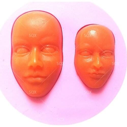 2PCS Human Face Fondant Cake Baking Molds,Moule Silicone,Cake Decorating Tools Pastry Tools Kitchen Accessories SQ1548